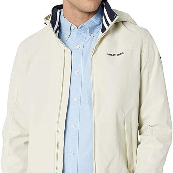 Tommy Hilfiger Men Lightweight Waterproof Regatta Jacket cream L - Picture 14 of 14